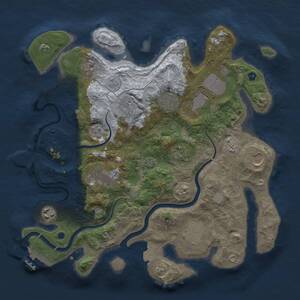 Thumbnail Rust Map: Procedural Map, Size: 3500, Seed: 43124215, 14 Monuments