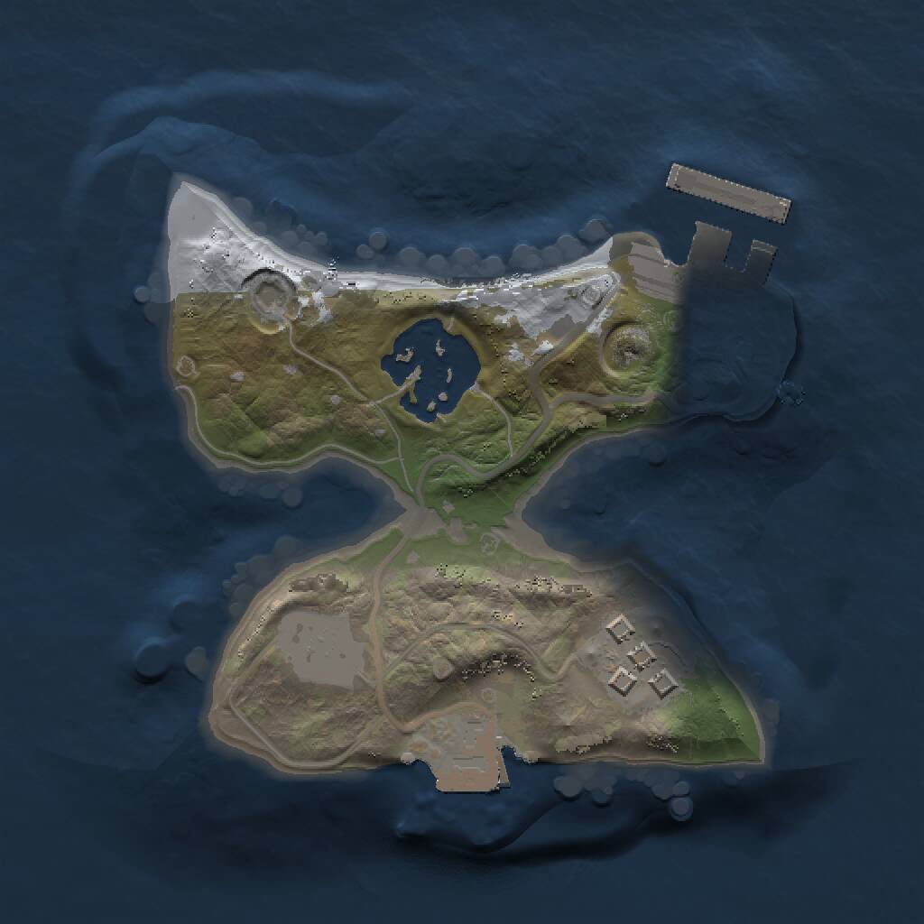 Rust Map: Procedural Map, Size: 1500, Seed: 144038326, 4 Monuments
