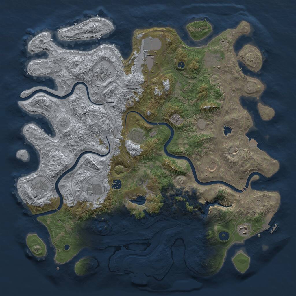 Rust Map: Procedural Map, Size: 4400, Seed: 315493168, 16 Monuments