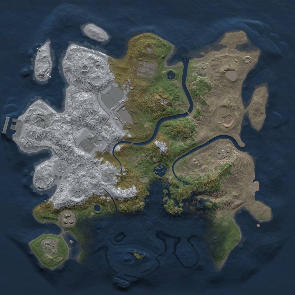 Rust Map: Procedural Map, Size: 3500, Seed: 1109466372, 13 Monuments