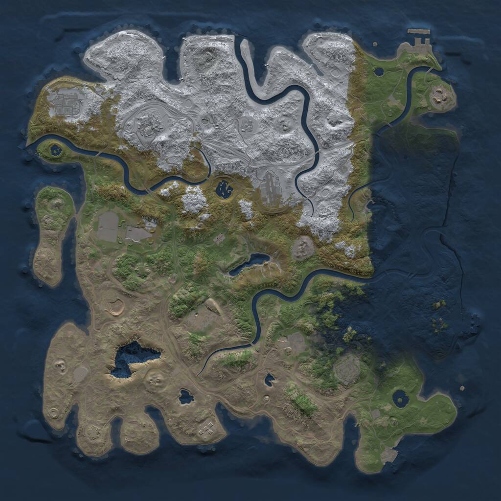 Rust Map: Procedural Map, Size: 4500, Seed: 315350333, 17 Monuments