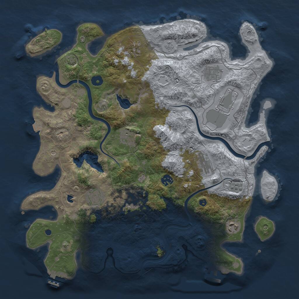 Rust Map: Procedural Map, Size: 4000, Seed: 386783204, 16 Monuments