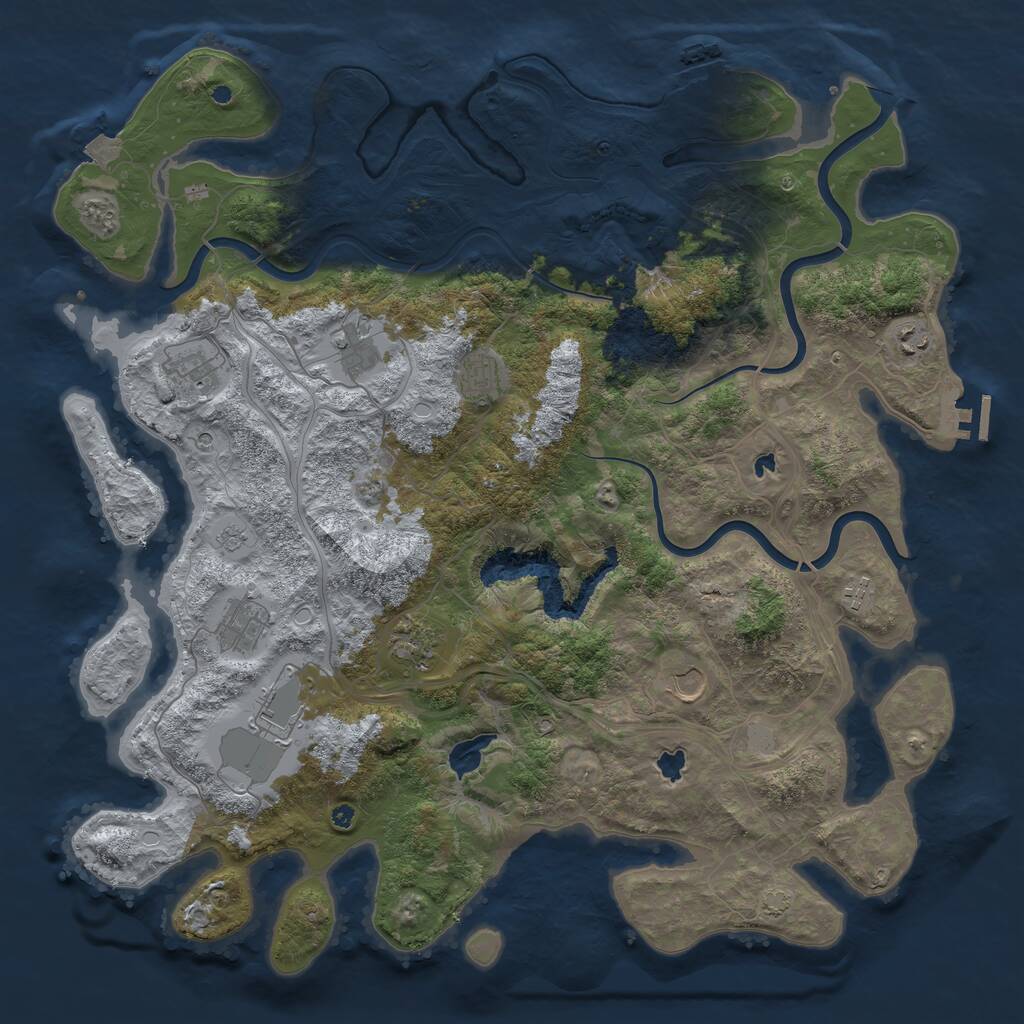 Rust Map: Procedural Map, Size: 4500, Seed: 824598676, 15 Monuments