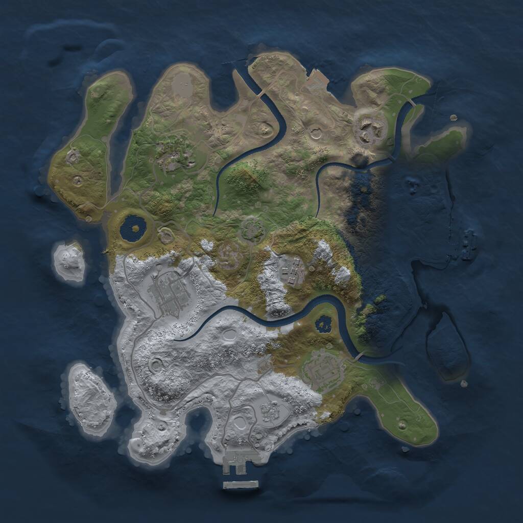 Rust Map: Procedural Map, Size: 3000, Seed: 670970730, 11 Monuments