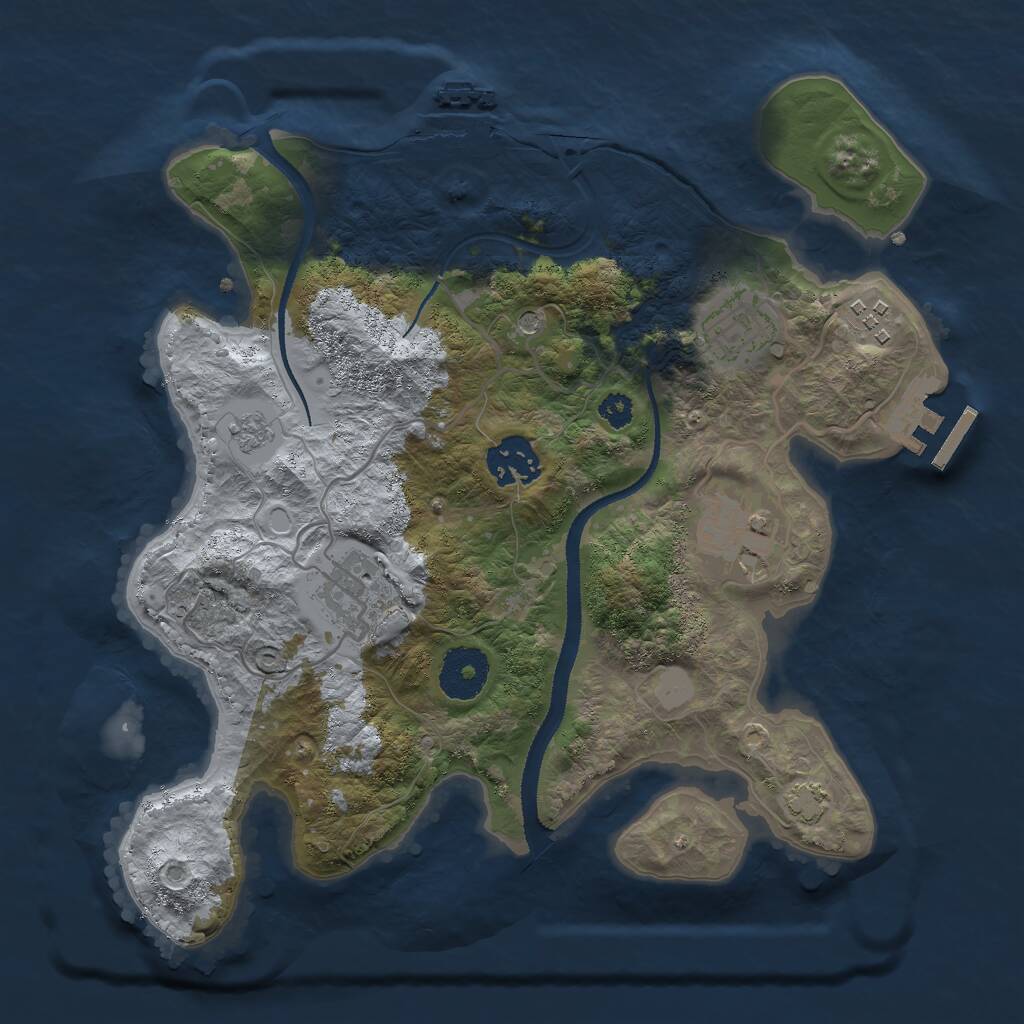 Rust Map: Procedural Map, Size: 3000, Seed: 341212843, 11 Monuments