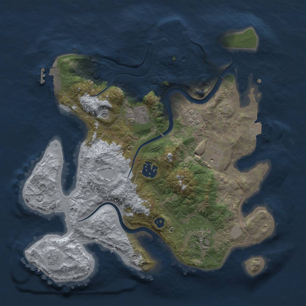 Rust Map: Procedural Map, Size: 3000, Seed: 1500304059, 11 Monuments