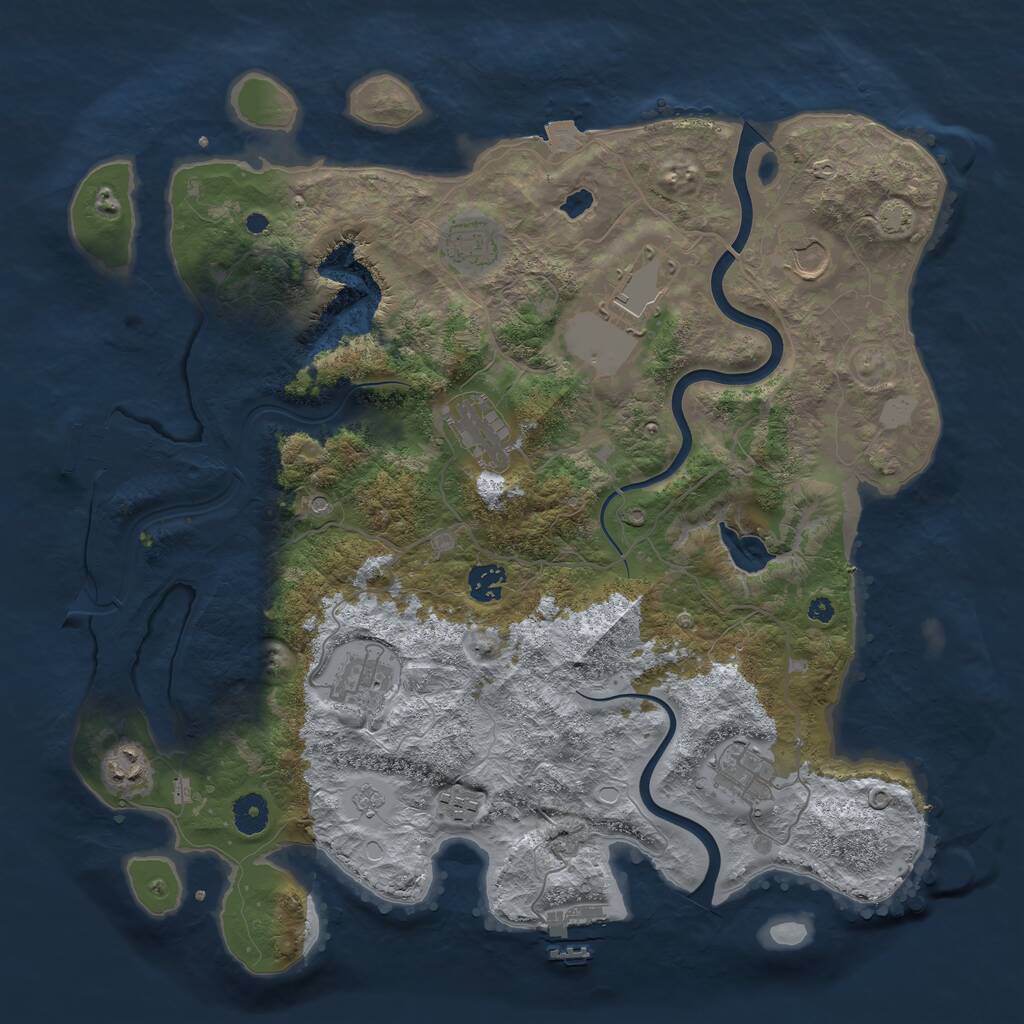 Rust Map: Procedural Map, Size: 4000, Seed: 7613003, 15 Monuments