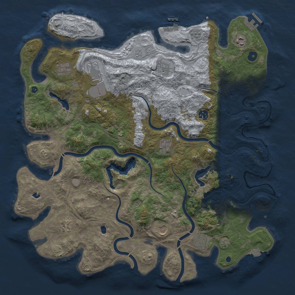 Rust Map: Procedural Map, Size: 4500, Seed: 309862170, 16 Monuments