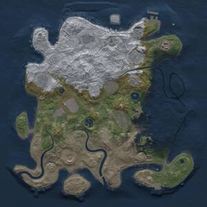 Thumbnail Rust Map: Procedural Map, Size: 3700, Seed: 70351, 15 Monuments