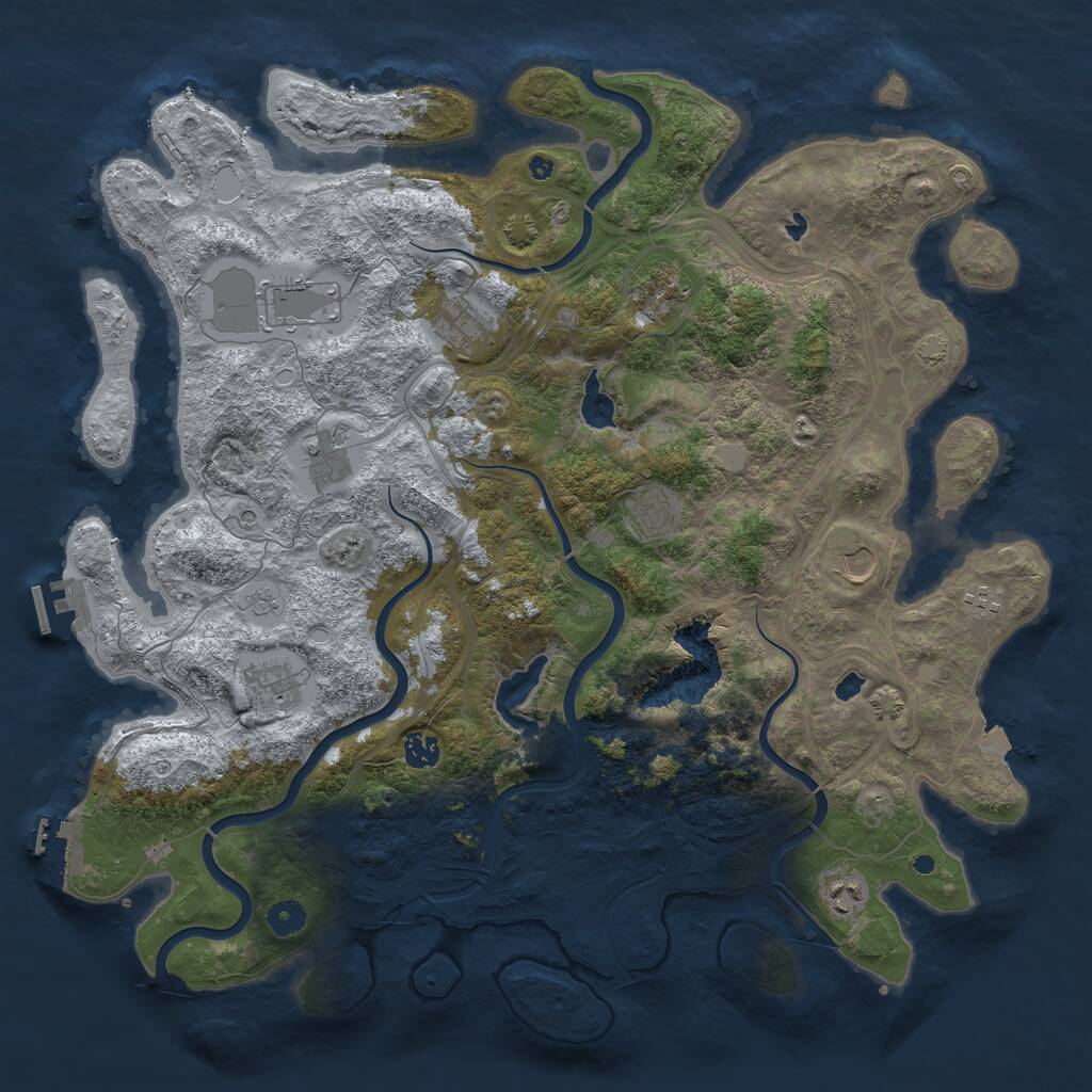 Rust Map: Procedural Map, Size: 4500, Seed: 816801498, 16 Monuments