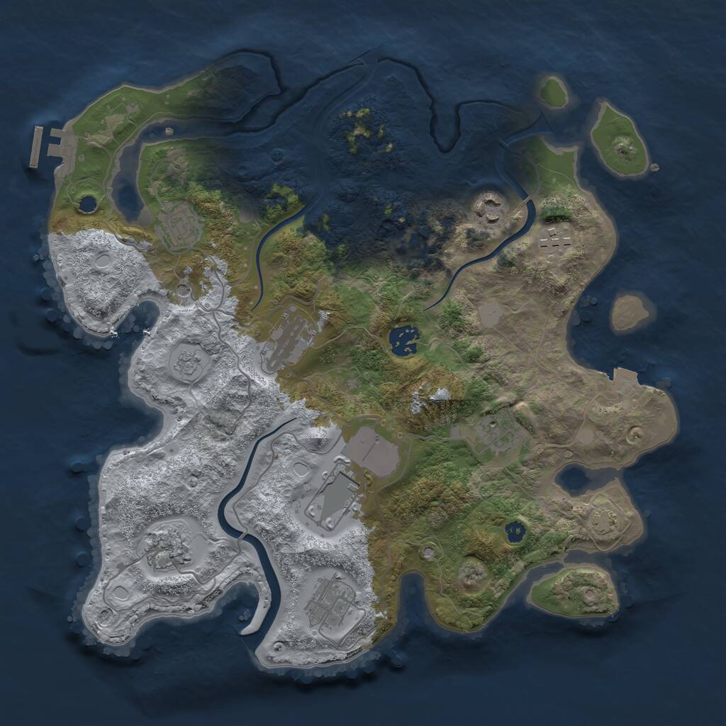 Rust Map: Procedural Map, Size: 3500, Seed: 416992692, 14 Monuments