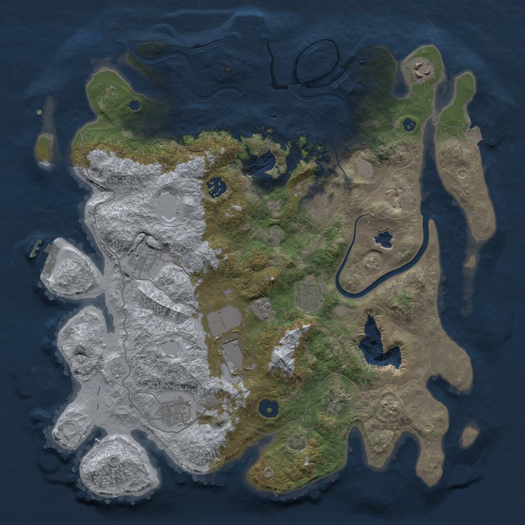 Rust Map: Procedural Map, Size: 4000, Seed: 4232424, 15 Monuments