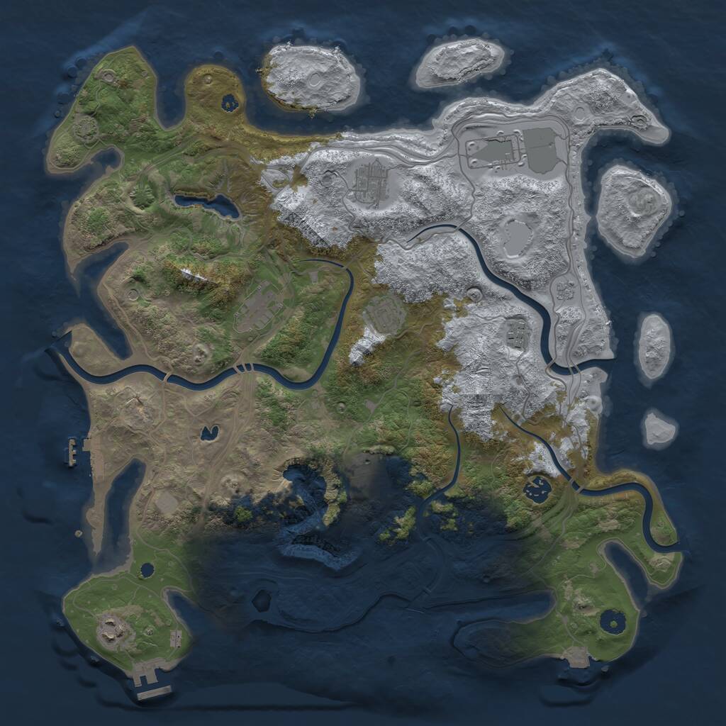 Rust Map: Procedural Map, Size: 4250, Seed: 324532434, 14 Monuments