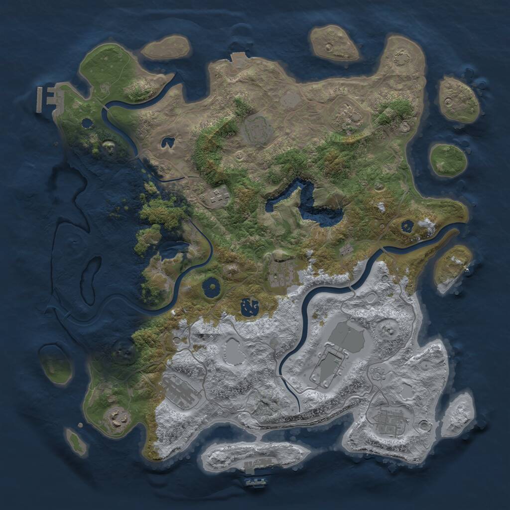Rust Map: Procedural Map, Size: 4000, Seed: 742197872, 15 Monuments