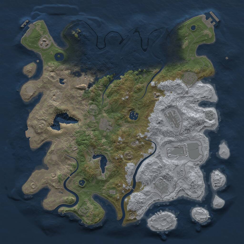 Rust Map: Procedural Map, Size: 4000, Seed: 7956341, 15 Monuments