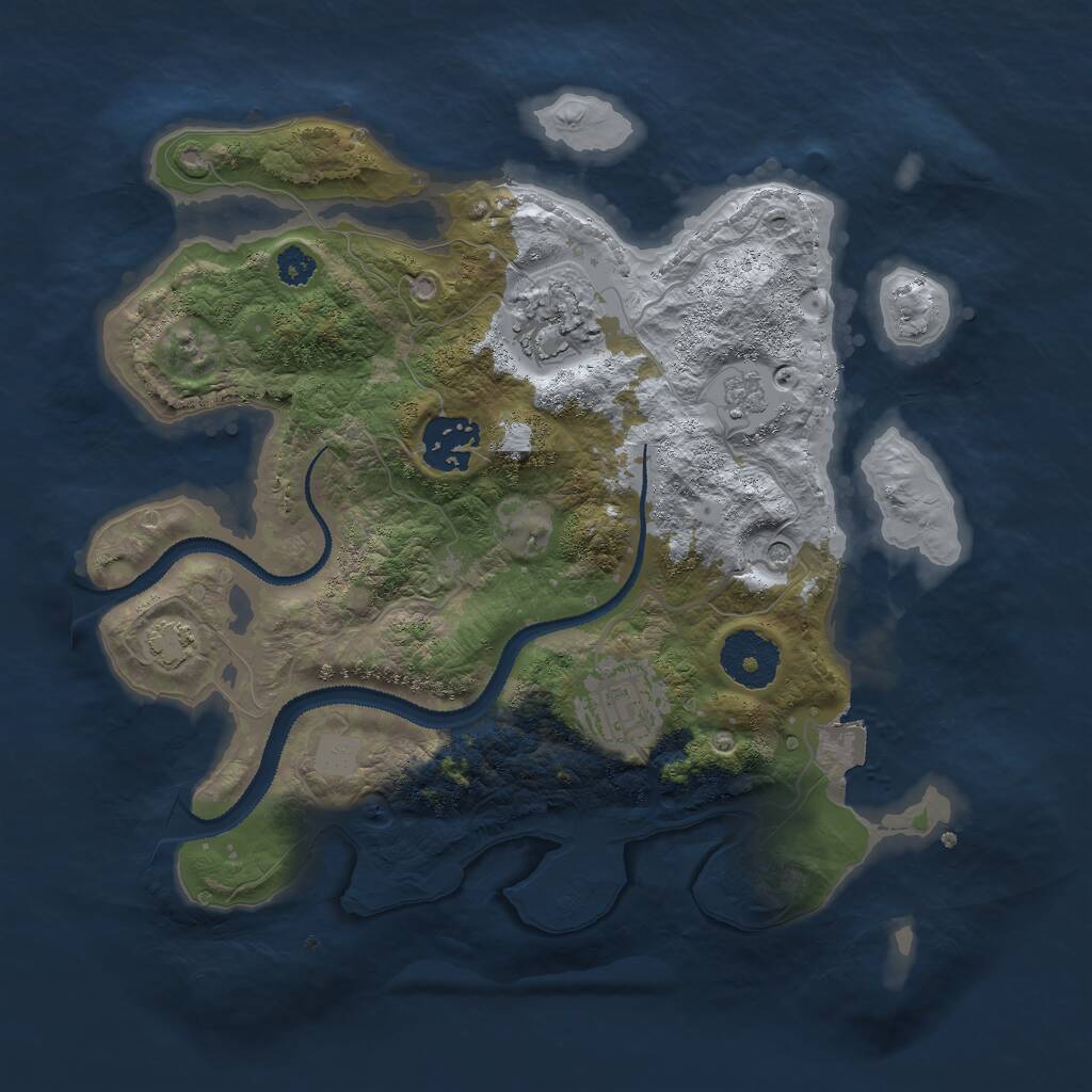 Rust Map: Procedural Map, Size: 2850, Seed: 1610514902, 7 Monuments