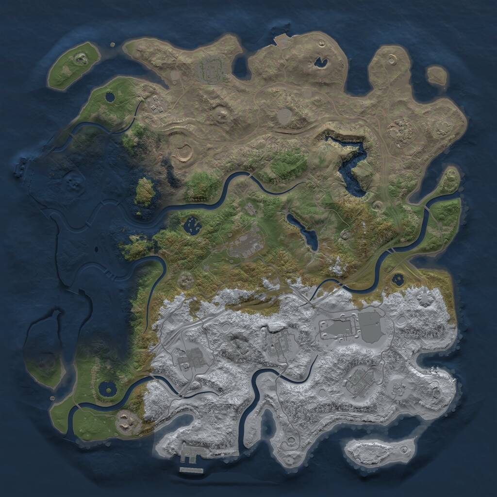 Rust Map: Procedural Map, Size: 4260, Seed: 379859120, 17 Monuments