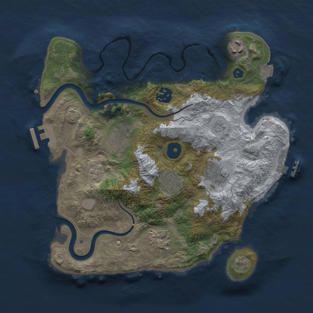 Rust Map: Procedural Map, Size: 3000, Seed: 1406036432, 13 Monuments