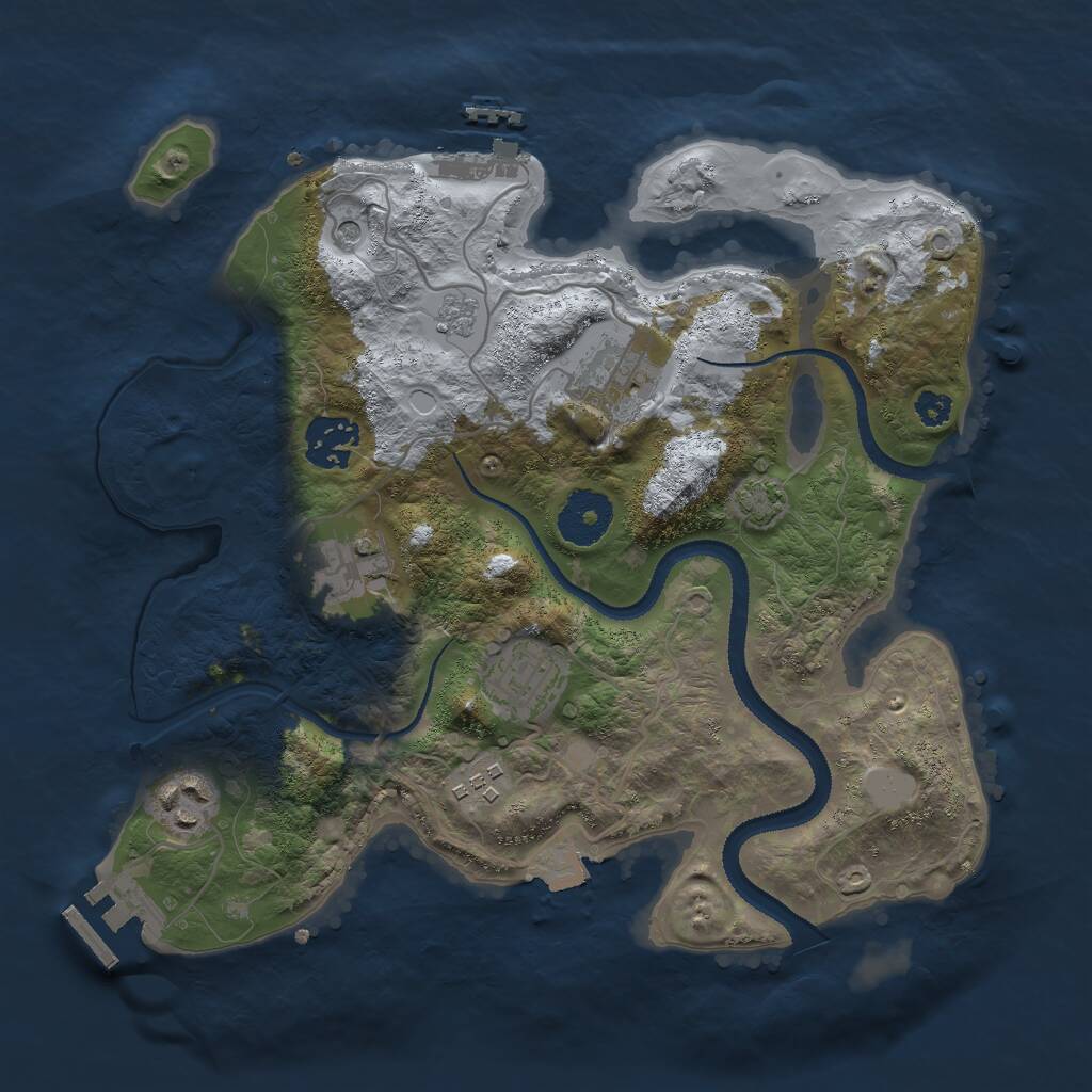 Rust Map: Procedural Map, Size: 3000, Seed: 1952063048, 12 Monuments