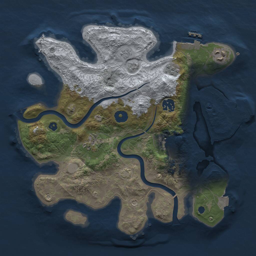Rust Map: Procedural Map, Size: 3000, Seed: 23977, 11 Monuments