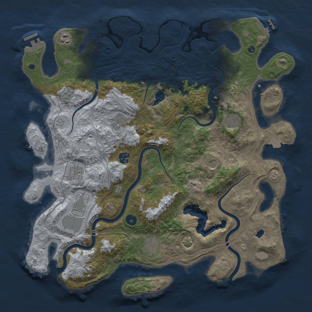 Rust Map: Procedural Map, Size: 4300, Seed: 720022919, 15 Monuments