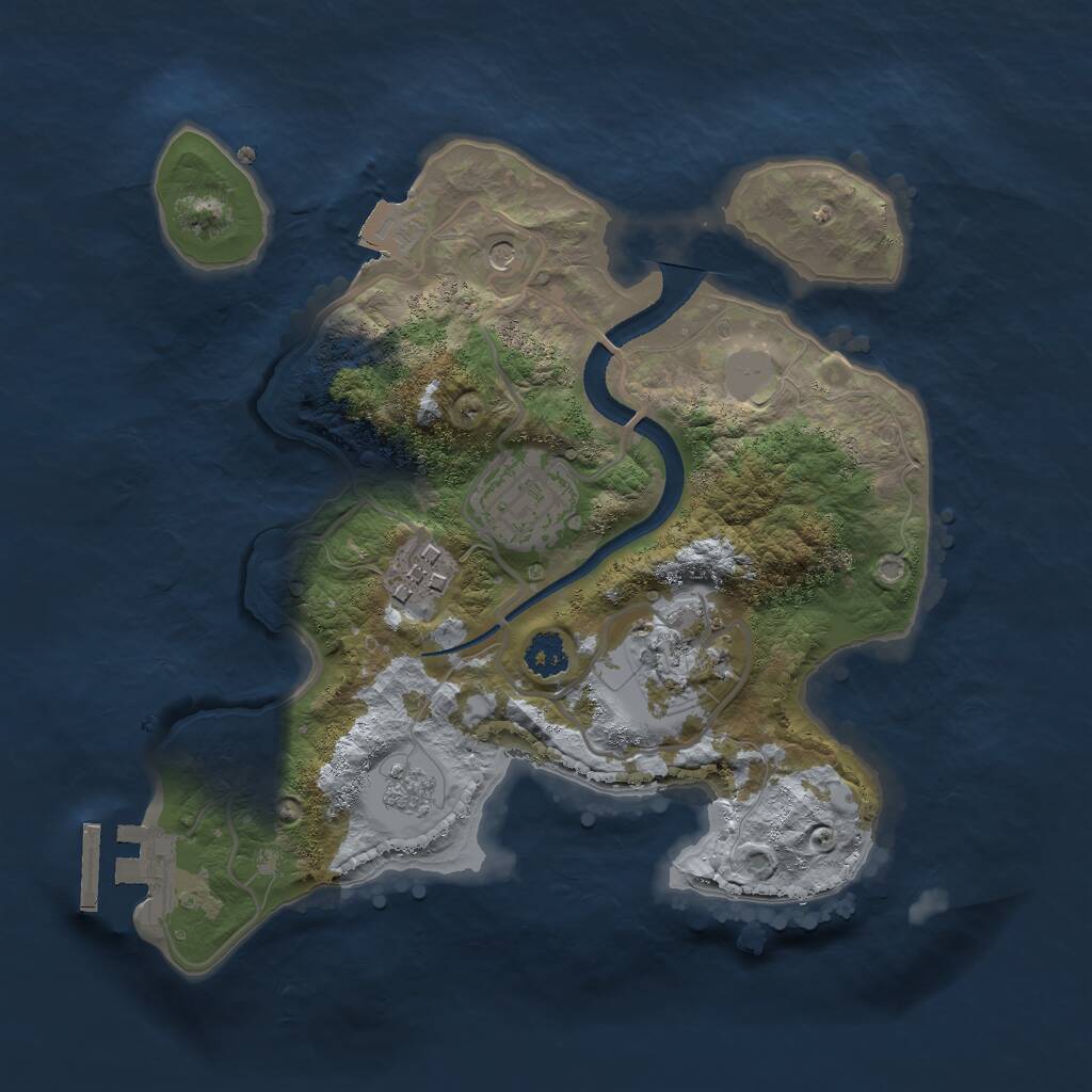 Rust Map: Procedural Map, Size: 2500, Seed: 82446707, 7 Monuments