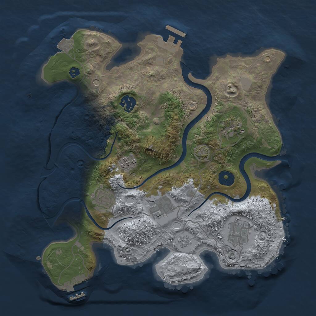 Rust Map: Procedural Map, Size: 3000, Seed: 1619518892, 12 Monuments