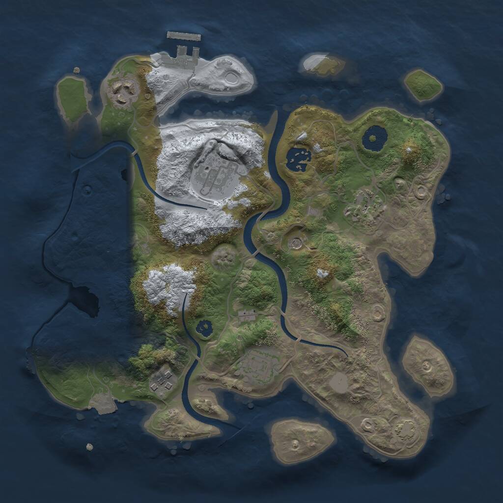 Rust Map: Procedural Map, Size: 3000, Seed: 13032006, 10 Monuments