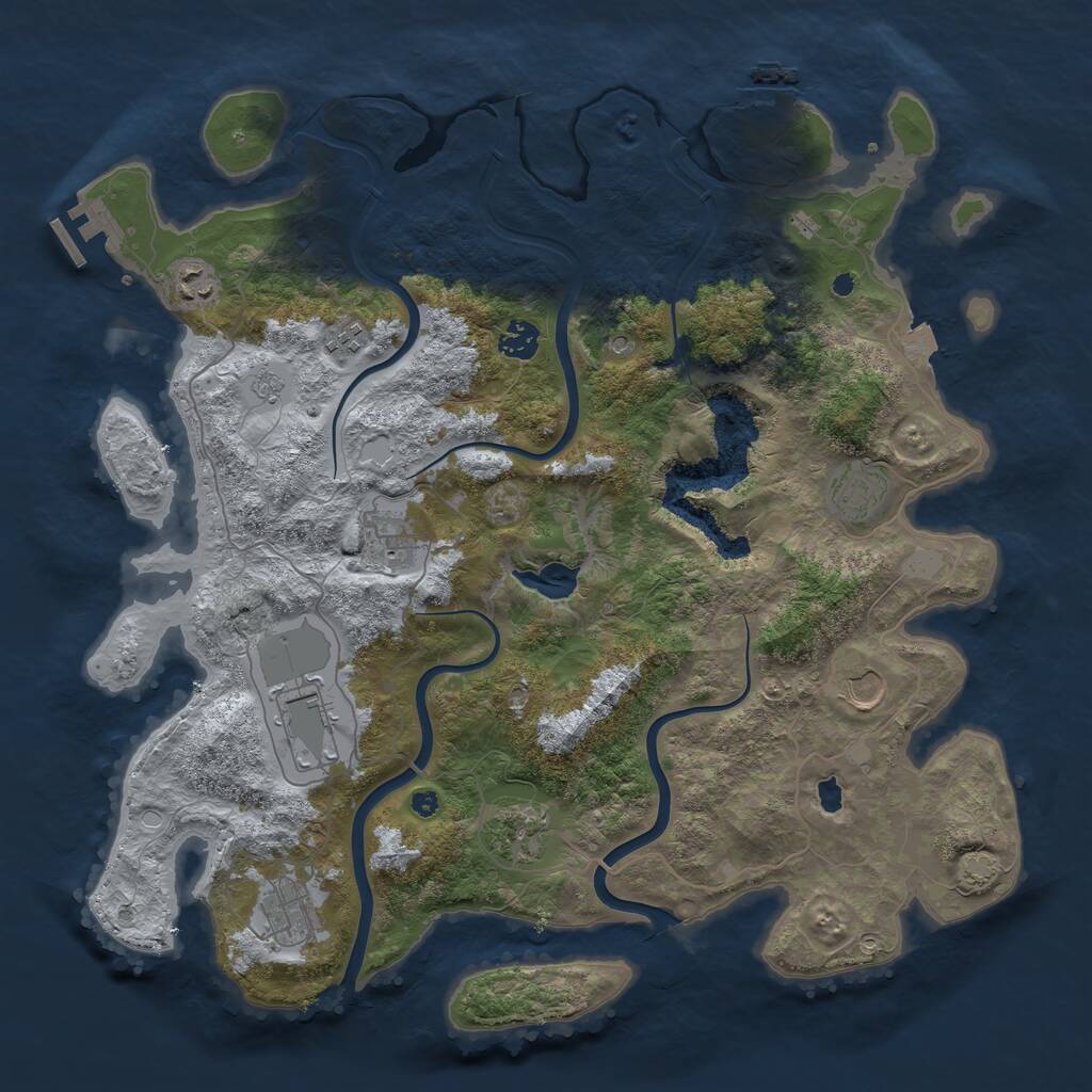 Rust Map: Procedural Map, Size: 4096, Seed: 720022919, 15 Monuments