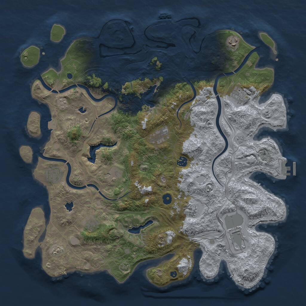 Rust Map: Procedural Map, Size: 4500, Seed: 111265785, 16 Monuments