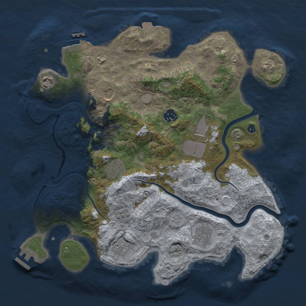Rust Map: Procedural Map, Size: 3600, Seed: 651265, 14 Monuments