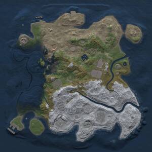 Thumbnail Rust Map: Procedural Map, Size: 3600, Seed: 651265, 14 Monuments