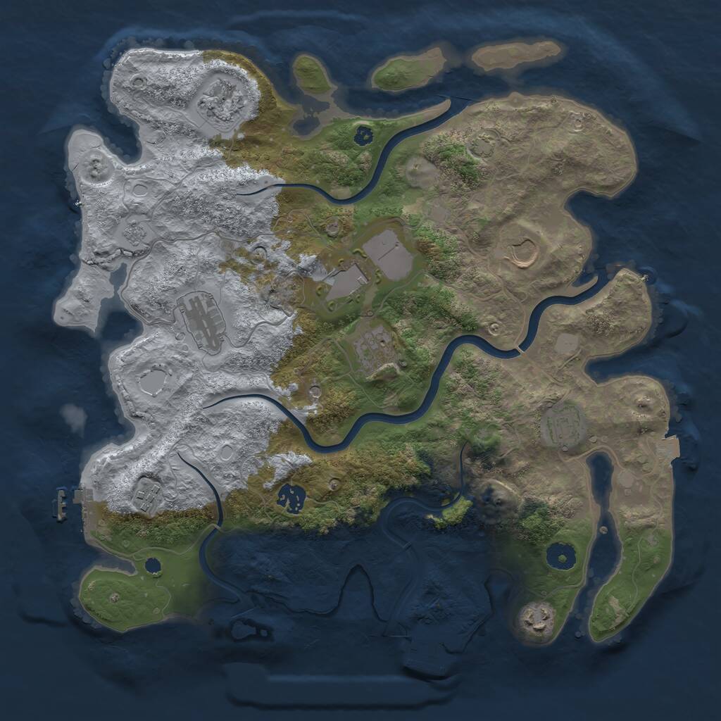 Rust Map: Procedural Map, Size: 3750, Seed: 17254, 15 Monuments