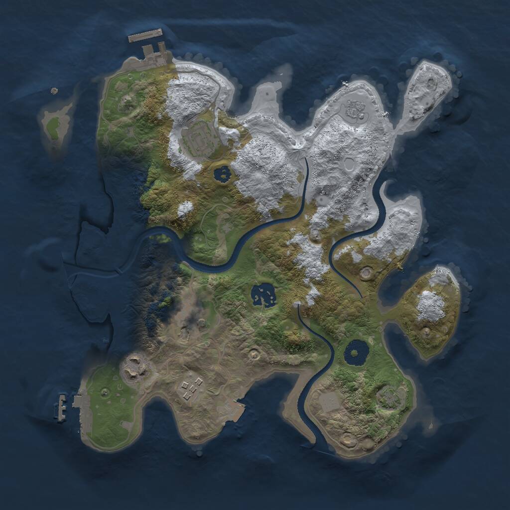 Rust Map: Procedural Map, Size: 3000, Seed: 102847482, 10 Monuments