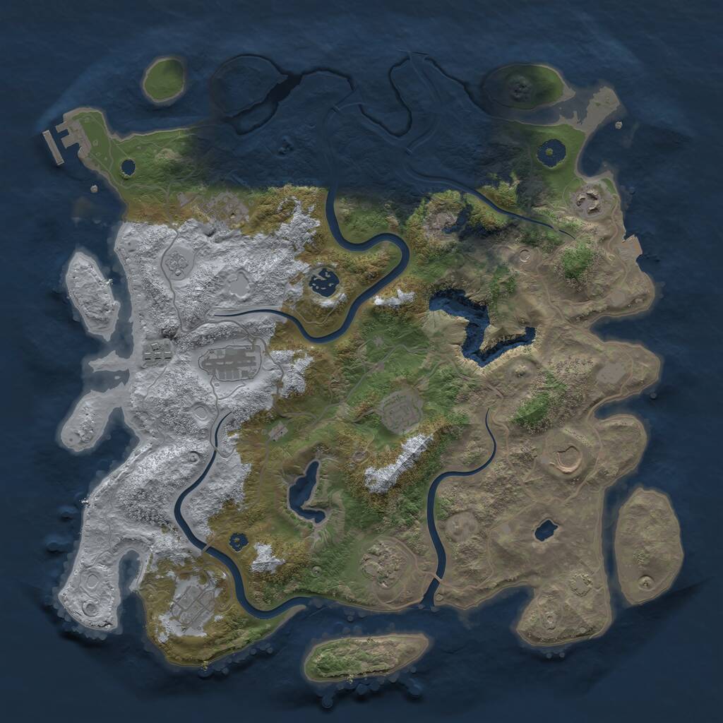 Rust Map: Procedural Map, Size: 4000, Seed: 720022919, 14 Monuments