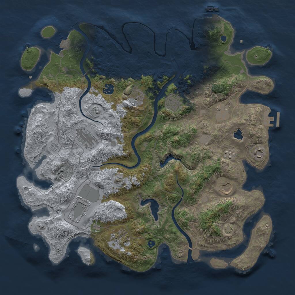 Rust Map: Procedural Map, Size: 4000, Seed: 22750832, 16 Monuments