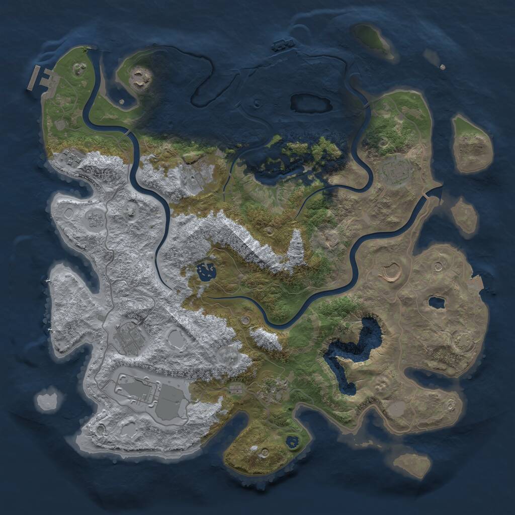 Rust Map: Procedural Map, Size: 4000, Seed: 4320, 15 Monuments
