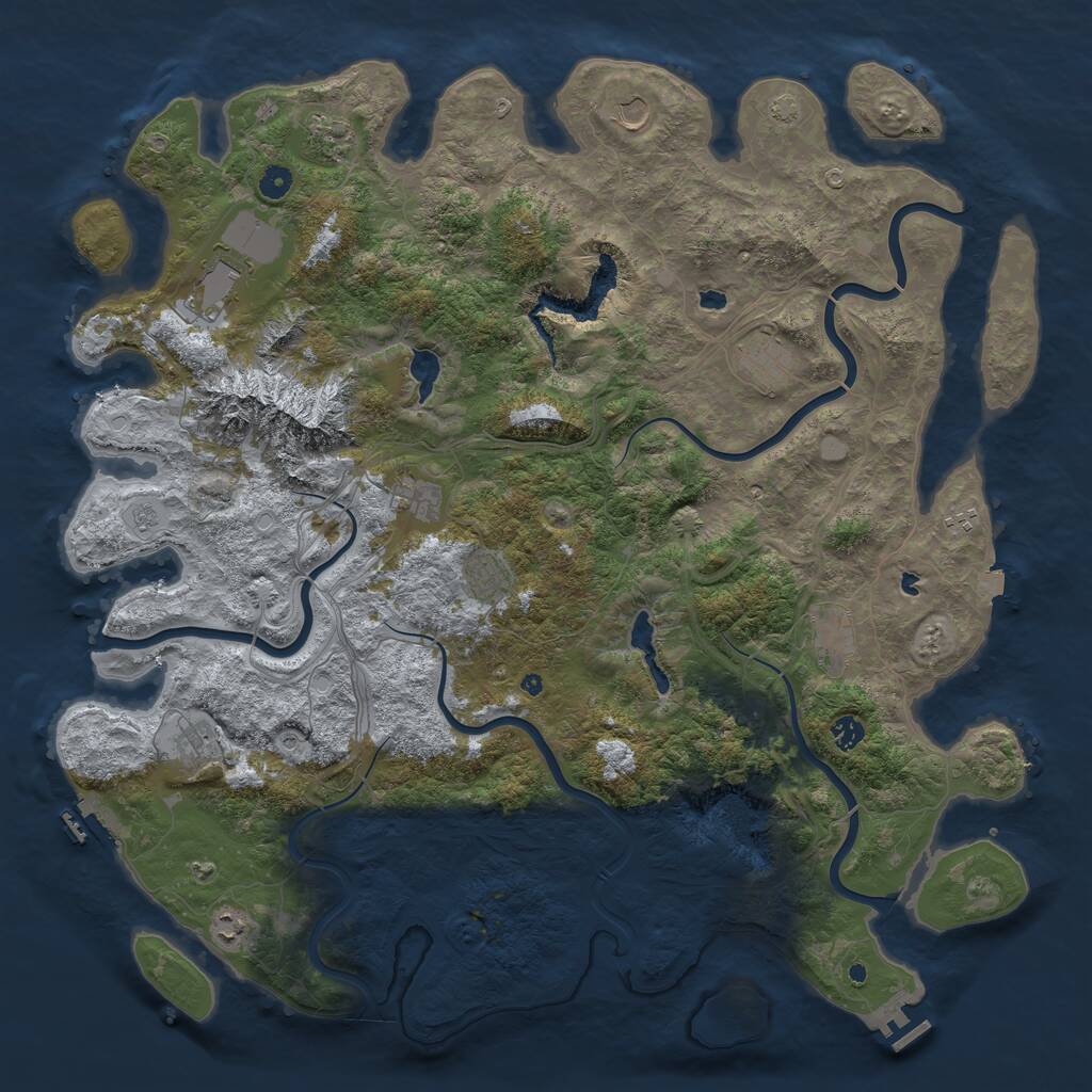Rust Map: Procedural Map, Size: 5000, Seed: 849711647, 17 Monuments