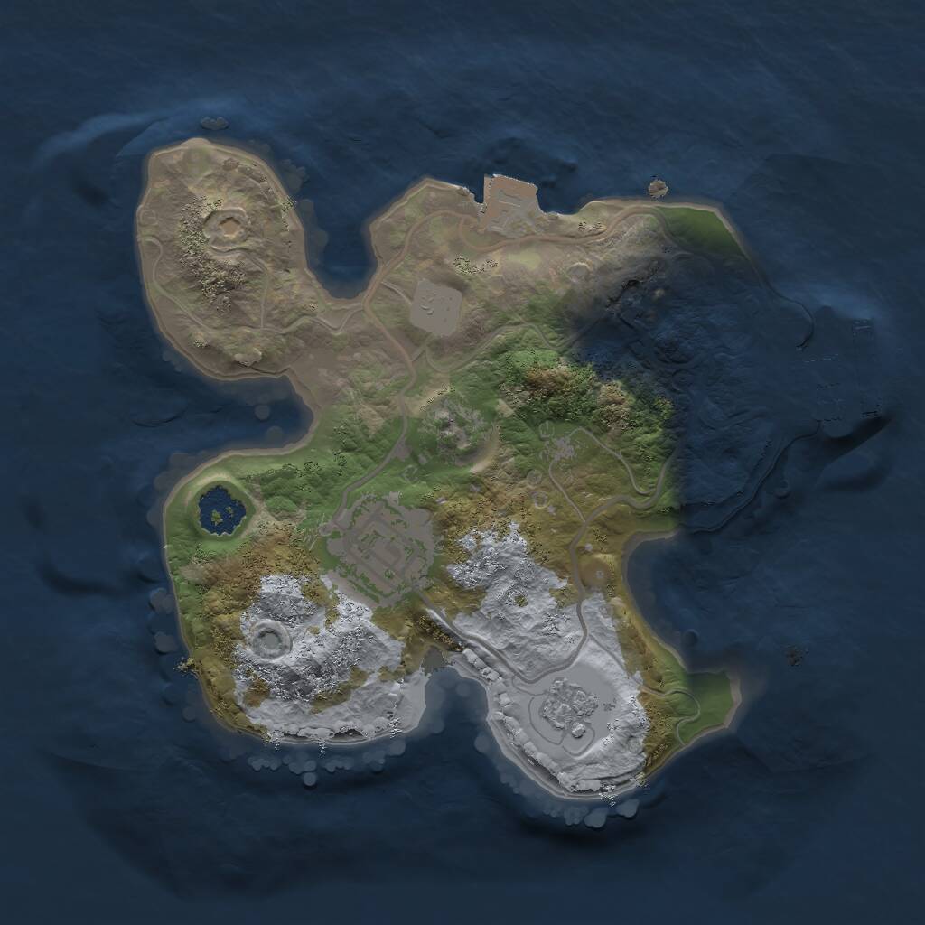 Rust Map: Procedural Map, Size: 2000, Seed: 615752927, 4 Monuments