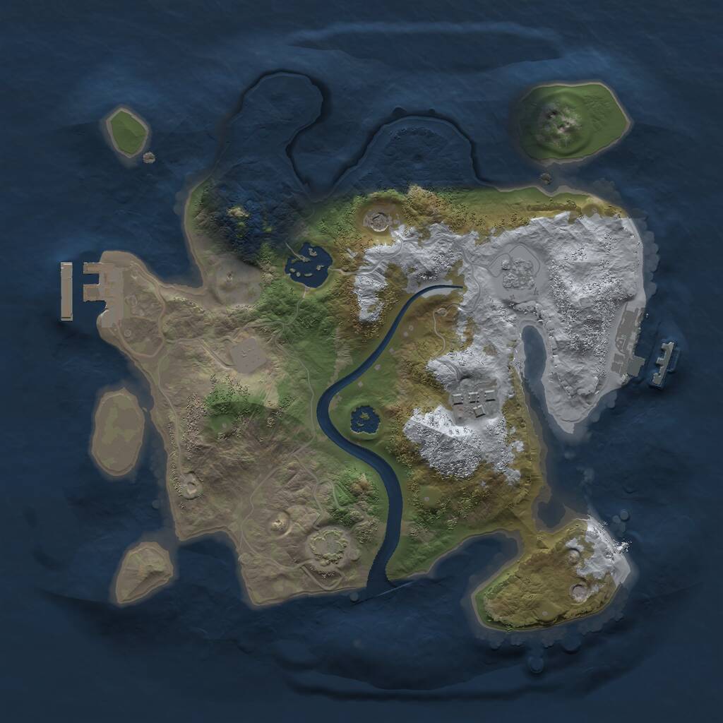 Rust Map: Procedural Map, Size: 2500, Seed: 7431234, 8 Monuments