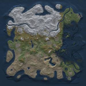 Thumbnail Rust Map: Procedural Map, Size: 4500, Seed: 326057211, 16 Monuments