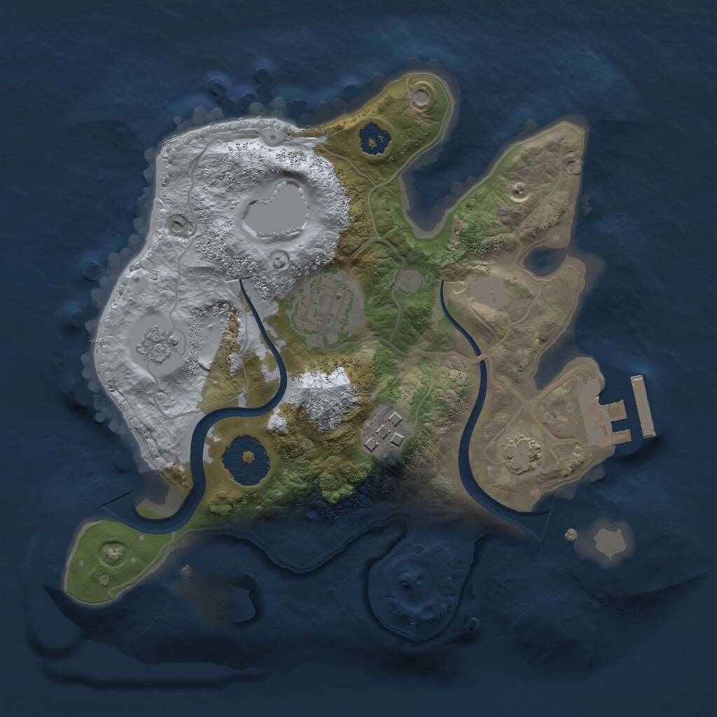 Rust Map: Procedural Map, Size: 2300, Seed: 98124987, 6 Monuments