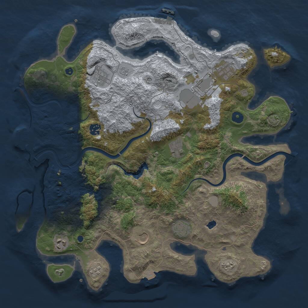 Rust Map: Procedural Map, Size: 4000, Seed: 1574923142, 15 Monuments
