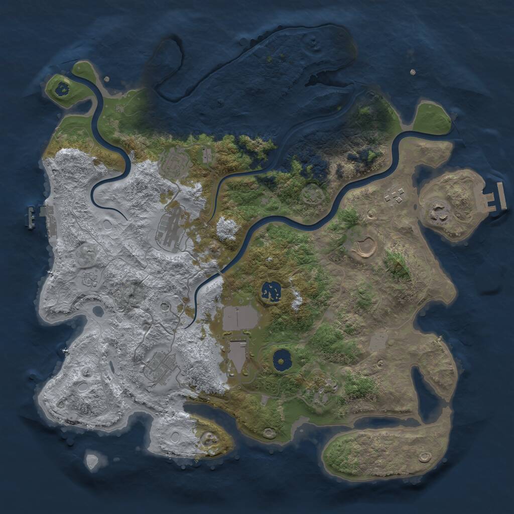 Rust Map: Procedural Map, Size: 3750, Seed: 829935568, 15 Monuments