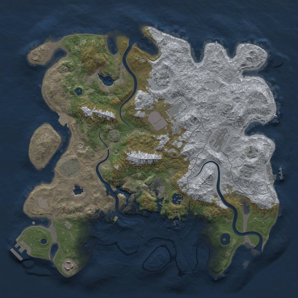 Rust Map: Procedural Map, Size: 4000, Seed: 89105784, 14 Monuments