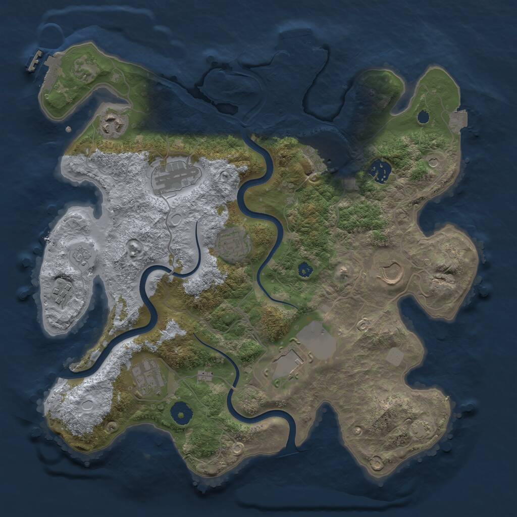 Rust Map: Procedural Map, Size: 3500, Seed: 537306904, 15 Monuments