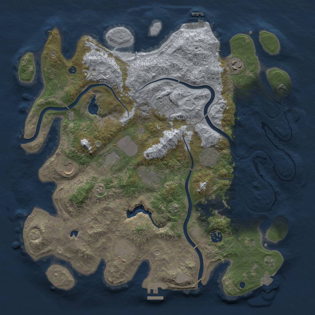 Rust Map: Procedural Map, Size: 4000, Seed: 474568, 15 Monuments