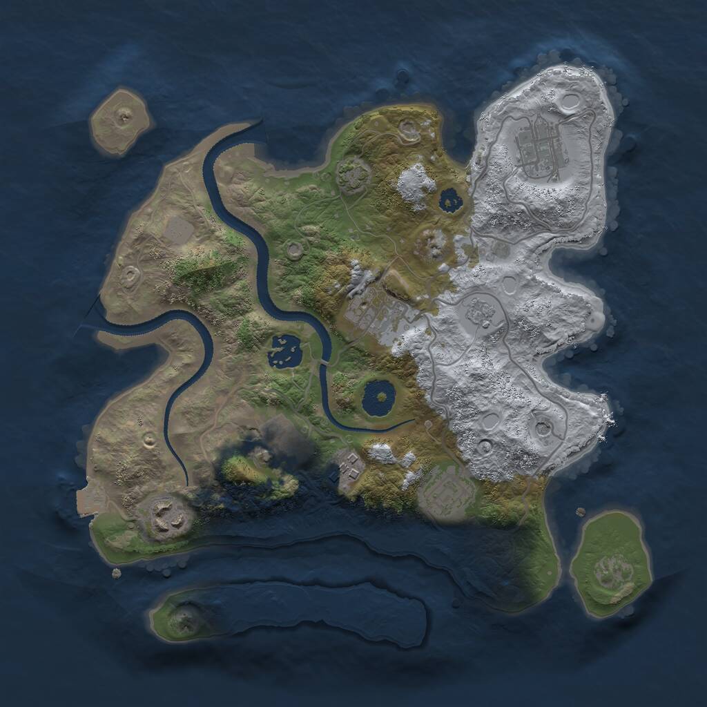Rust Map: Procedural Map, Size: 3000, Seed: 555723166, 11 Monuments