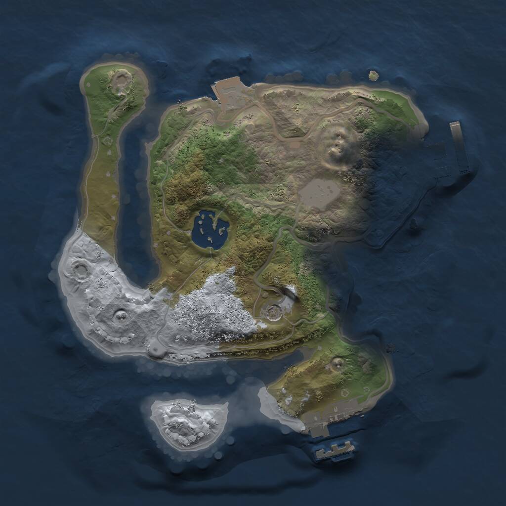 Rust Map: Procedural Map, Size: 2000, Seed: 375427696, 5 Monuments