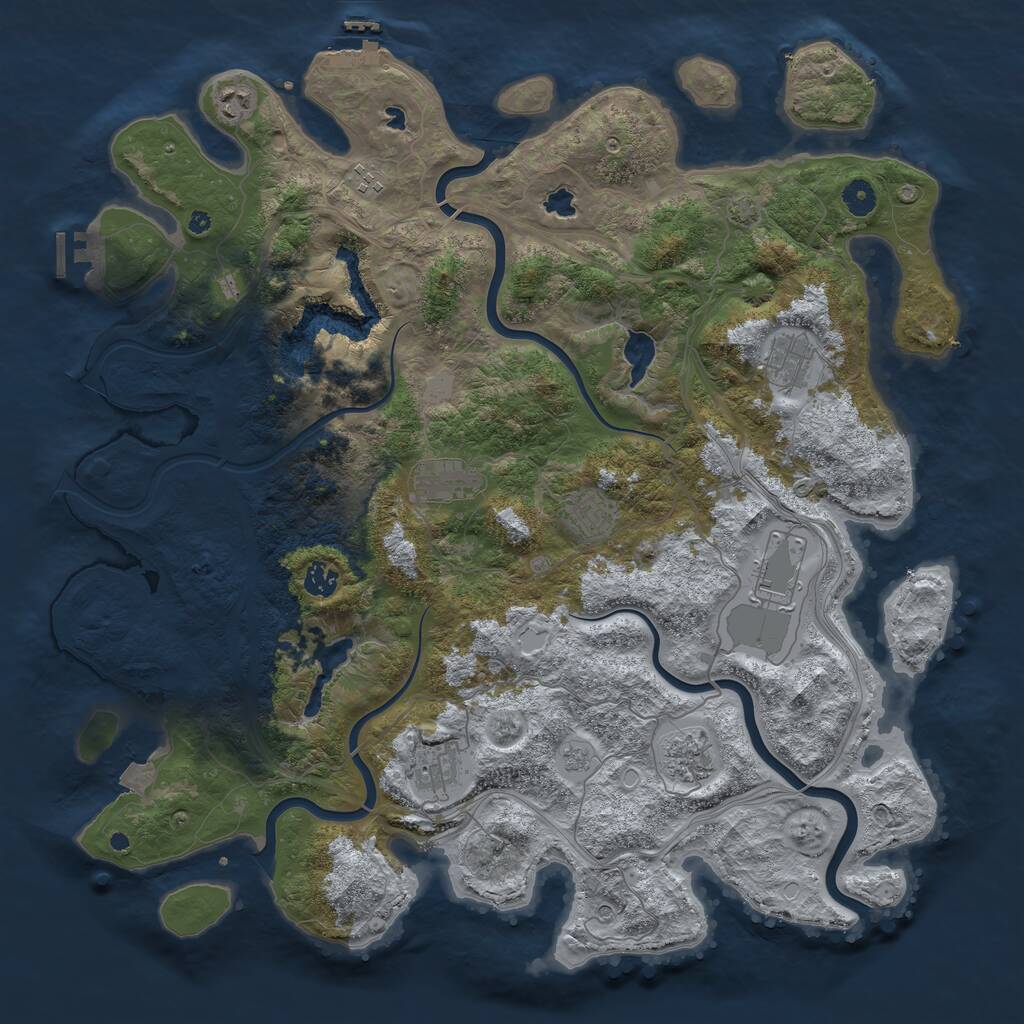 Rust Map: Procedural Map, Size: 4500, Seed: 1449587867, 15 Monuments